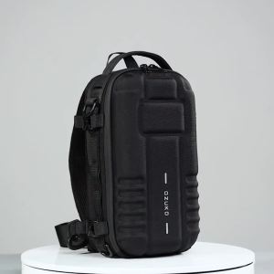 OZUKO New Hard Shell Outdoor Sports Men Chest Bag Waterproof Shoulder Crossbody Bag