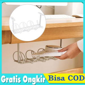 Kable Cable Organizer Rak Gantung Tempel Lemari Bawah Meja