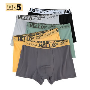 Hello Boxer 5 Pcs Set Seluar Dalam Lelaki Boxer Underwear Men Cotton Peninju Sukan Bernafas Spender Dewasa
