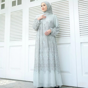 Gamis Raya Labuh Moden/Baju Muslimah Maxi Dress Women Full Sleeve