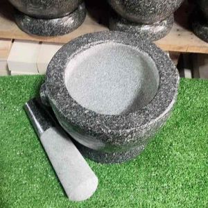 ครกหิน ครกหินทรงโบราณ ครกหินอ่างศิลา ขนาดกว้าง8นิ้วครกพร้อมสาก