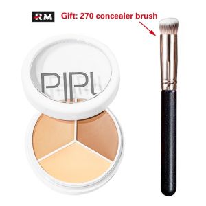 PIPL three-color concealer tray concealer Cover spots acne facial lacrimal crease dark eye circles pimple persistent concealer waterproof and sweat resistant moisturizing