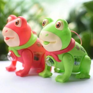 Đồ chơi ếch pin có nhạc đèn vui nhộn kèm dây dắt – Lồng Đèn Trung thu - Quà tặng bé