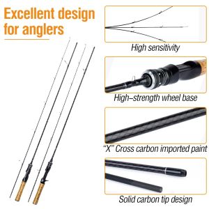 Joran Pancing Carbon Ultralight Max Drag 10kg Strong Elasticity Lure Rod Bahan Serat Karbon Ultra Ringan Panjang 1.68m / 1.8m / 1.98m
