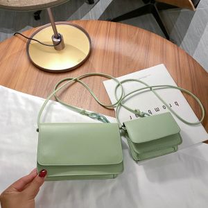 Yogodlns Women Candy Color Shoulder Bags PU Leather Chain Design Crossbody Bag