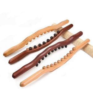 BAIXL 8/20/31 Beads Household Gua Sha Massage Stick Handheld Acupressure Point Wooden Body Massager Meridian Rolling Carbonized Wood Meridian Therapy Wand Muscle Relaxation