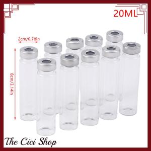 [The Cici Shop] ขวดแก้วใสพร้อมช่องฉีดด้วยตัวเองขนาด5 10 20มล. 10แพ็ค