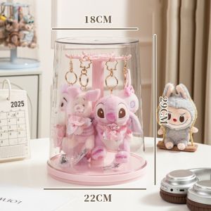 NAMSHEVA Rotating Labubu Doll Display Box Dustproof All-Round Display Pendant Storage Box  Transparent Labubu Display Stand Doll Blind Box Collectibles