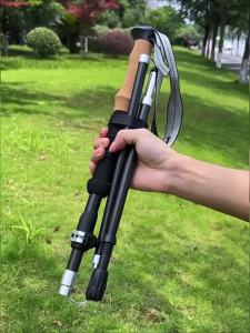 3K Carbon Fiber Hiking Pole Ultralight 5 Section Folding Trekking Pole Outdoor Quick Lock Adjustable Walking Sticks for Camping