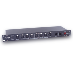 8-port RDM DMX splitter with dual inputs PowerCON pass-through optional isolation and signal distribution amplifier for stage lighting