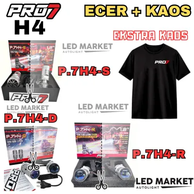 PRO7 LAMPU MINI PROJECTOR BILED LED H4 P.7H4-R P7H4R P.7H4-D P7H4D P.7H4-S P7H4S Lensa Proyektor Mini H4 PRO7 PRO 7