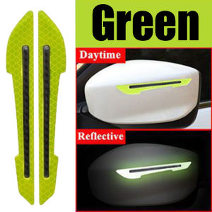 1คู่รถกระจกมองหลังสติ๊กเกอร์สะท้อนแสง/เตือนความปลอดภัยเครื่องหมายตัดป้องกันการชนกันแถบ/สากลภายนอกคาร์บอนไฟเบอร์เทปอุปกรณ์เสริม