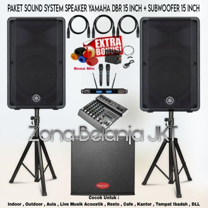 PAKET SOUND SYSTEM INDOOR OUTDOOR LIVE MUSIK KARAOKE SPEAKER