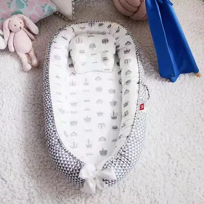 Comfort and Hugs Baby Nest Baby Nest Bed Baby Nest Pod for Newborn Soft Sleeping Cribs Cuddle Pads with Pillow 100% Cotton Comfortable