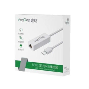 Cáp USB 2.0 /3.0 to Lan (RJ45) cho Macbook PC laptop hỗ trợ Ethernet 10/100 Mbps chính hãng VegGieg model V-K307306.