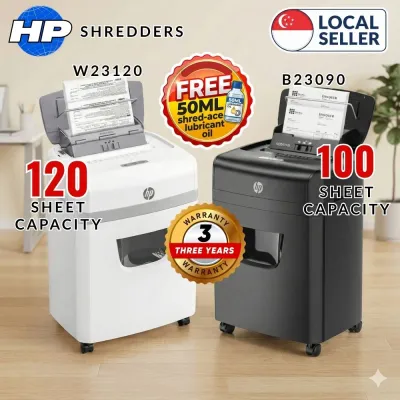 HP 100/120 Sheet Auto Feed Shredder | Hands Free Dual Slot | 3 Year Warranty +50ml lubrication oil