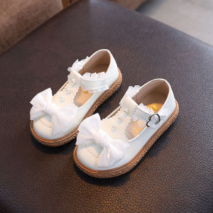 2026 Party Style Sweet Girls Princess Leather Shoes Elegant Bowknot Kids Ballet Shoes Children Fashion Dresses Flat Shoes Soft
