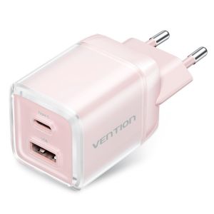 Củ Sạc Nhanh GaN Vention 30W Vỏ Bọc Bảo Vệ Chống Cháy Nổ 2 Cổng USB và Type C Vention Cho Điện Thoại Và Máy Tính Bảng Sạc Đồng Thời 2 Thiết Bị An Toàn Nhanh Chóng