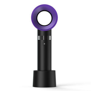 Handheld Bladeless Fan Black OutdoorPortable Handheld Desktop Eyelash Blowing Bladeless Fan USB Charging Strong Wind