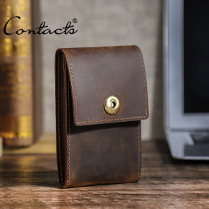 CONTACTS Genuine Leather Handmade Magic Mouse Case Men / Women Retro Mouse Cover Protector Business Mouse Box