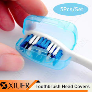 5 Pack Travel Toothbrush Head Covers Portable Toothbrush Pod Caps Case Protector for Home and Travel Fits Most Manual and Electric Toothbrushes