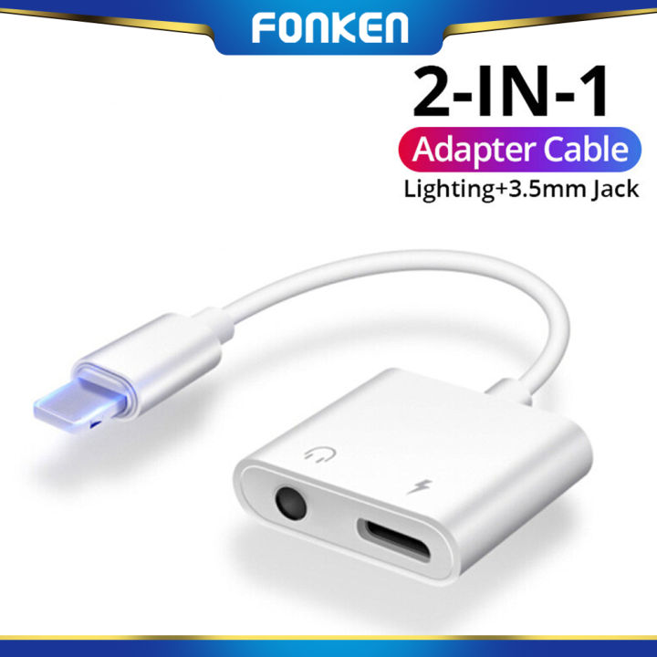 FONKEN mm Audio Adapter Charging Earphone Cable in Apple