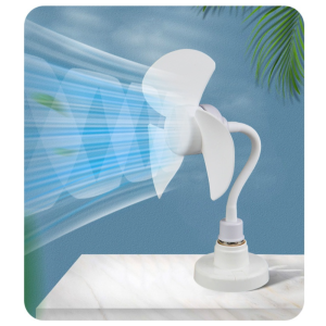 OWTWO White Socket Small Fan E27 Plug and Play Small Fan Dormitory Cooling Tools