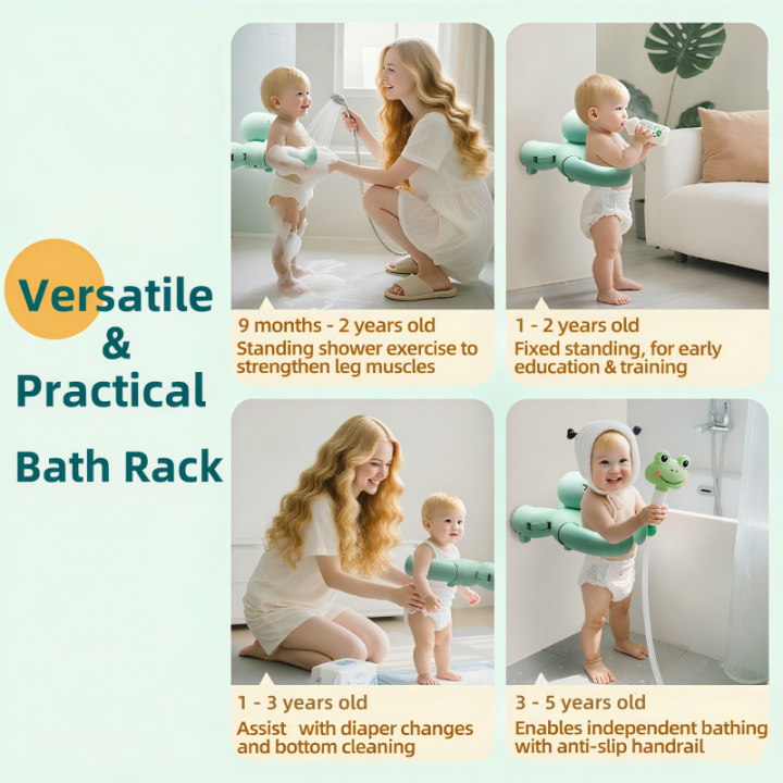MiniJones%20Baby%20Standing%20Bath%20Support%20Wall-Mounted%20Bathtub%20Shower%20Stand%20for%209+%20months%20Adjustable%20Height%20&%20Non-slip%20Mat%20-%20Image%209