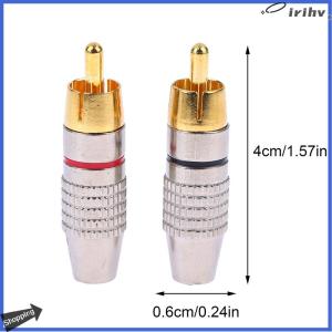 【jianzhanqinl】 ขั้วต่อ RCA ตัวผู้2ชิ้นอะแดปเตอร์ปลั๊กแบบไม่บัดกรีสำหรับสายสัญญาณเสียงปลั๊กวิดีโอกล้อง CCTV อะแดปเตอร์แปลงสายเคเบิลแบบไร้บัดกรี