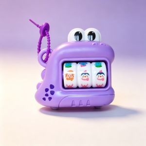 Khủng long Báo Chí & Spin Thần Tài Keychain họa tiết mắt to xoay Charm Gắn Túi trẻ em Đồ chơi