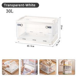 NEST 30-122 Litre Large Portable Transparent Foldable Storage Box Stackable Storage Cabinet