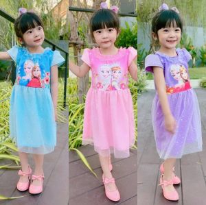 2-8ขวบ เดรสเอลซ่า แขนเต่าแต่งมุ้งเพชร เสื้อผ้าเด็กผู้หญิง เสื้อผ้าเด็กผญ เดรสเด็กผู้หญิง ชุดเด็กผู้หญิง ชุดเด็กผญ เดรสเด็กผญ [576]