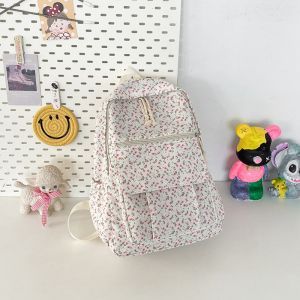Mismi Laura Bag Tas Ransel Wanita Stylish Flower Backpack Tas Sekolah Motif Bunga Perempuan Korea - 38L