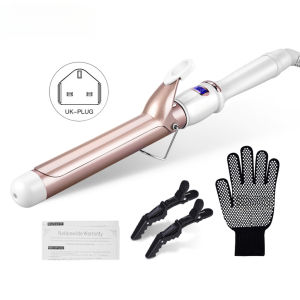 38mm Professional Hair Curler Iron Big Curler Hair Styling LCD Digital Display Adjustable Temperature Curling Iron Ceramic Iron Curling Hair for Long & Short Hair(25/32/38mm) HS023