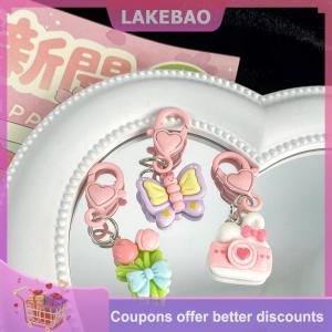 【LAKEBAO】 Kawaii phim hoạt hình thỏ Keychain dễ thương Bow tim Keyring chìa khóa xe chủ trường Túi Mặt dây chuyền Ba lô quyến rũ vài Quà Tặng
