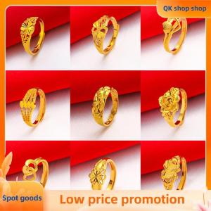 ✨QK shop✨ Gold Plated Lucky Ring Opening Adjustable Simple Fashion Transfer Ring For Women All-match Luxury Finger Accessories