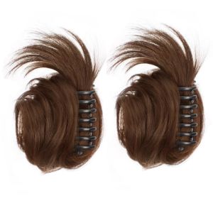 GENENIC 2pcs Hợp chất tổng hợp Kẹp tóc búi tóc bồng bềnh Thanh lịch Phụ kiện tóc Tóc giả kiểu búi rối Chịu nhiệt Tự nhiên Kiểu tóc búi lông vũ giản dị dành cho phụ nữ