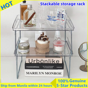Acrylic Transparent Minimalist Desk Stackable Storage Rack Cosmetics Storage Table Organizer Toiletries Perfume Organizer Storage Desk