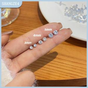 【SHANGZE4】 1 cặp pha lê zircon Bông tai phụ nữ trang sức phụ kiện xuyên bóng Stud Bông tai tragus sụn Tai đồ trang sức