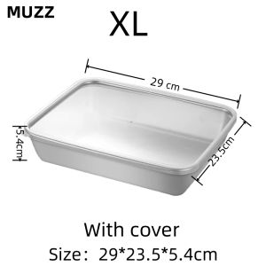 304 Stainless Steel Fresh Keeping Box with Sealed Lid Japanese Food Trays Food keeper storage box Tray Container 3 Sizes