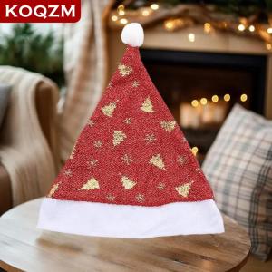 [COD] KOQZM KITCHEN Glitter Colorful Christmas Hats For Adult Kids Shiny Snowflake Rainbow Santa Claus Hat Xmas Caps New Year Party Decoration Props