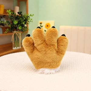 CHLOCH Móng hổ giả Găng tay hình thú bông Bông xù Đệm mềm mại Túi sưởi tay lạ Lớp lót bên trong. Đồ chơi nhồi bông hình thú Phụ kiện trang phục cosplay