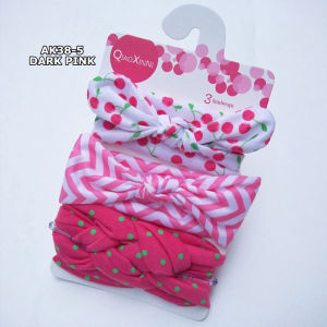 BANDANA BAYI ANAK PEREMPUAN 3in1 HEADBAND BABY BANDO MOTIF PITA FASHION KOREA IMPORT AK38 ZIORRA