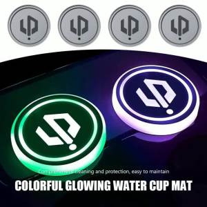kkmf LED Car Cup Holder Coaster Colorful Light Pad For Leapmotor C11 C10 C16 C01 T03 S01 Auto Interior Accessories P9M4Y