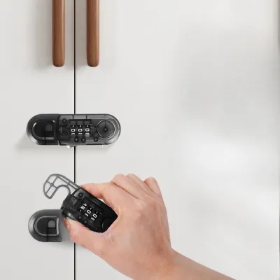 P-CUTE DIY Drawer Password Lock Plastic Anti-theft Cabinet Door Safety Lock Fashion Multi-function Cabinet Lock Non Perforated