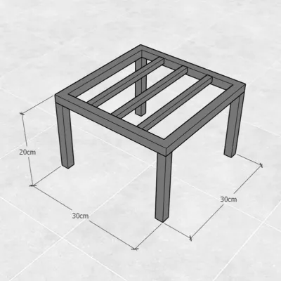 Kệ sắt để chậu cây cảnh - Vuông 20x20cm & Vuông 30x30cm Cao (10-15-20)cm thép hộp 20mm