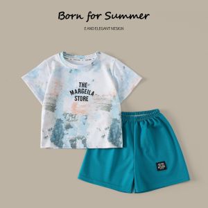 【Local Stock】 Local Stock✨Kids Casual Set Korean Style Camouflage Handsome Boys Outfit Breathable Mesh Wearable &amp Washable