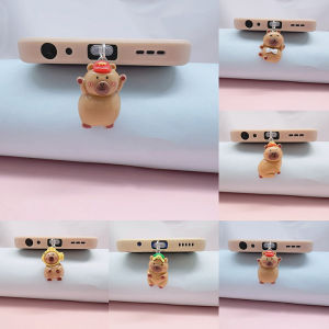 YAFEN Phone Dust Plug For IPhone Type-C Micro Interface Cute Capibala Decorative Hangings Universal Dust Plug
