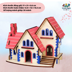 Đồ chơi lắp ráp gỗ 3D - Mô hình Mini House nhà gỗ xinh xắn