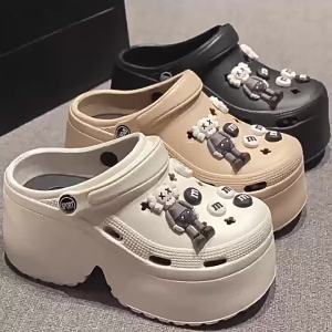 [Free Shipping] 2026 New Summer Outdoor Trendy Platform Sole Beach Cute DIY Non-Slip Height-Increasing Thick-Soled Clogs